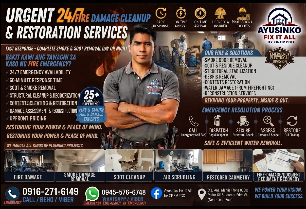 Fire damage cleanup