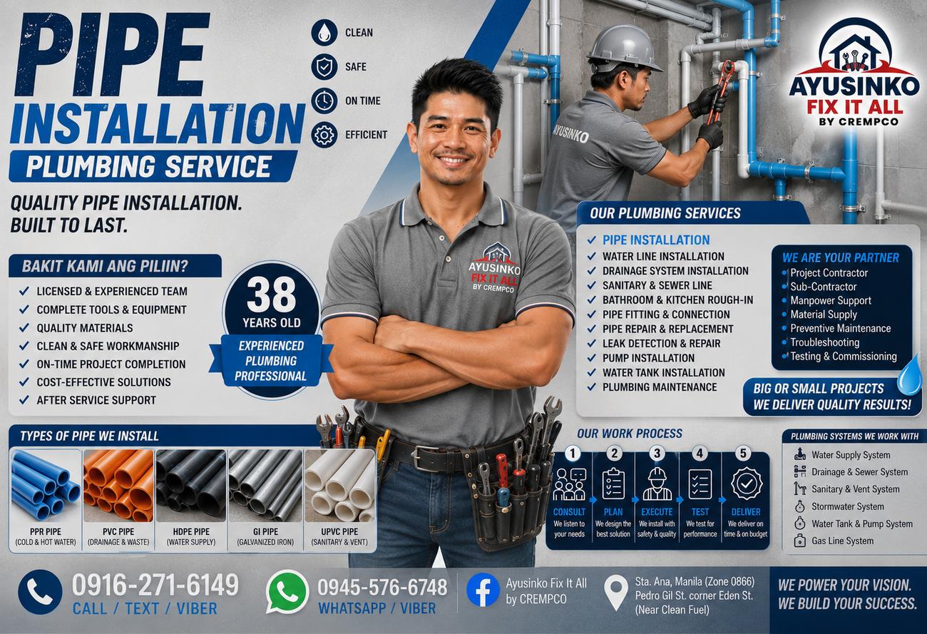 Plumbing installation services