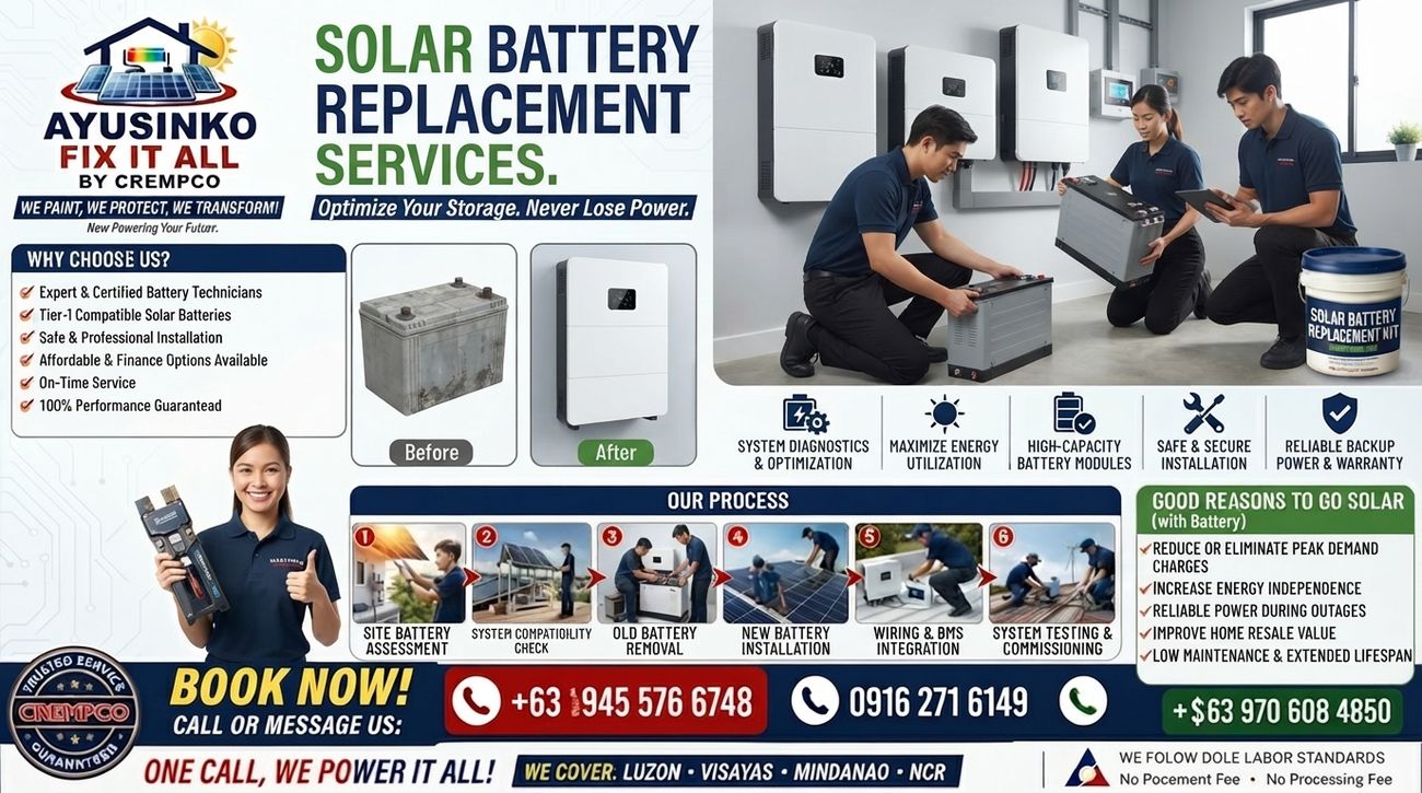 Solar battery replacement
