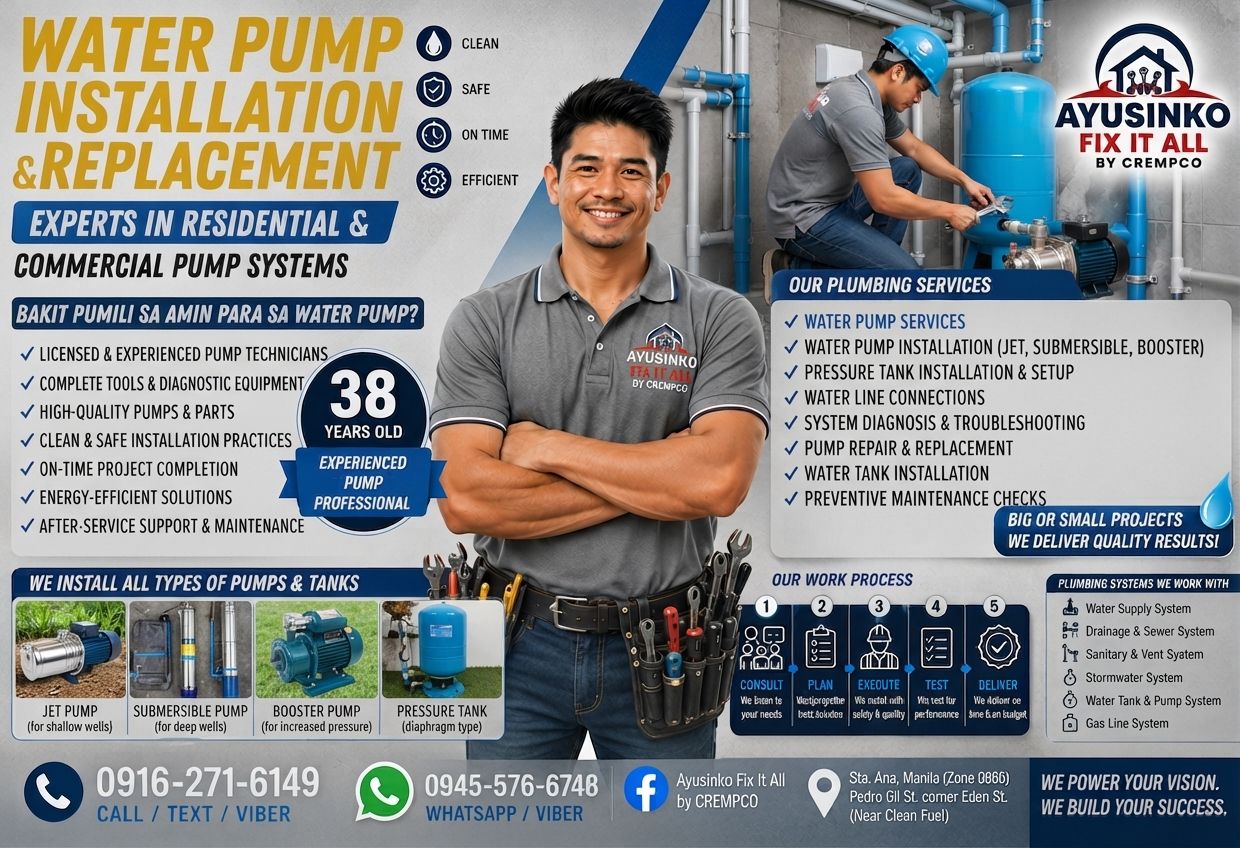 Water pump installation